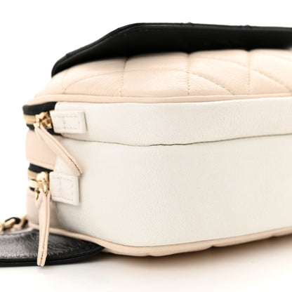 Chanel Goatskin Quilted Waist Bag Beige White Black 12 of 13
