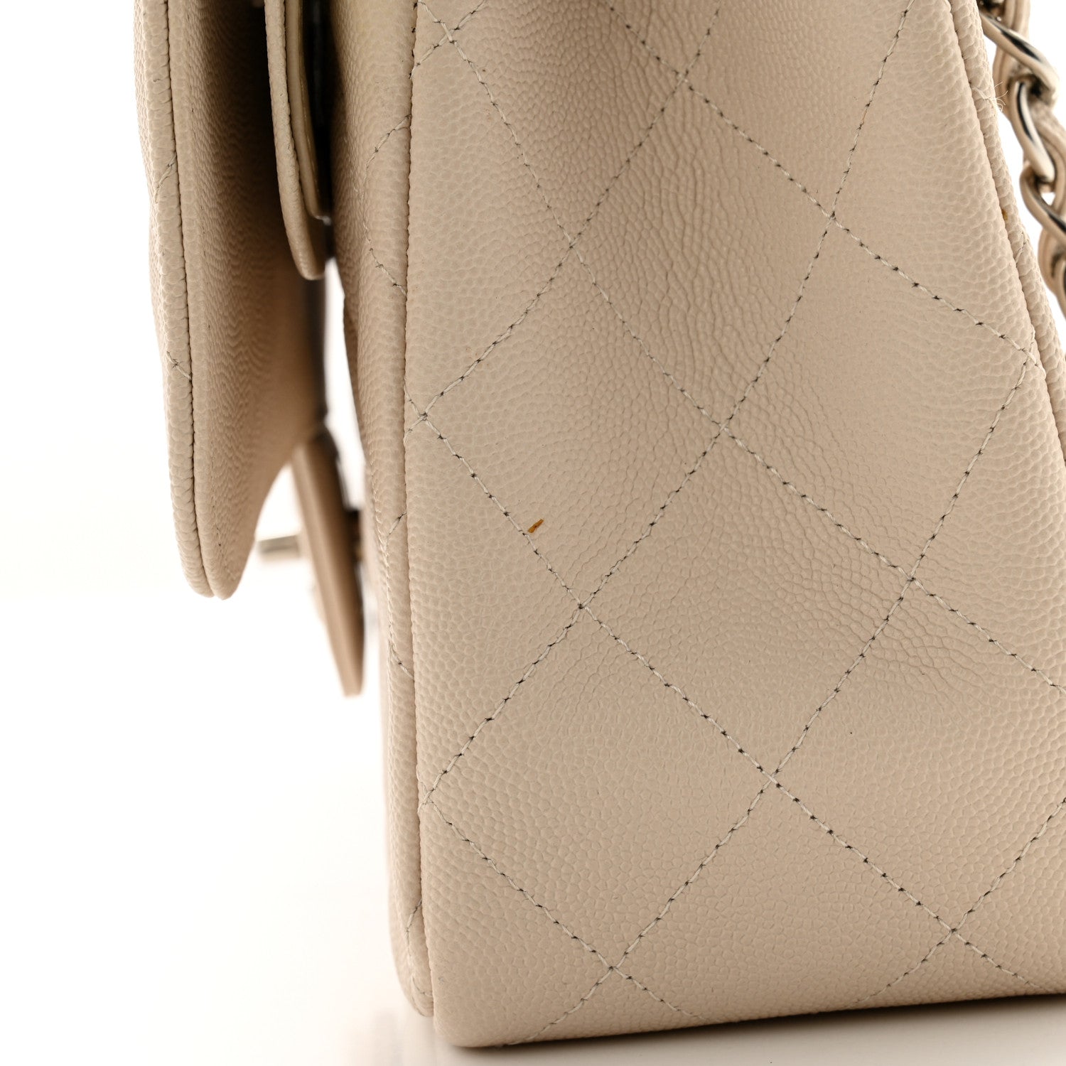 Chanel Caviar Quilted Jumbo Double Flap Ivory 11 of 12