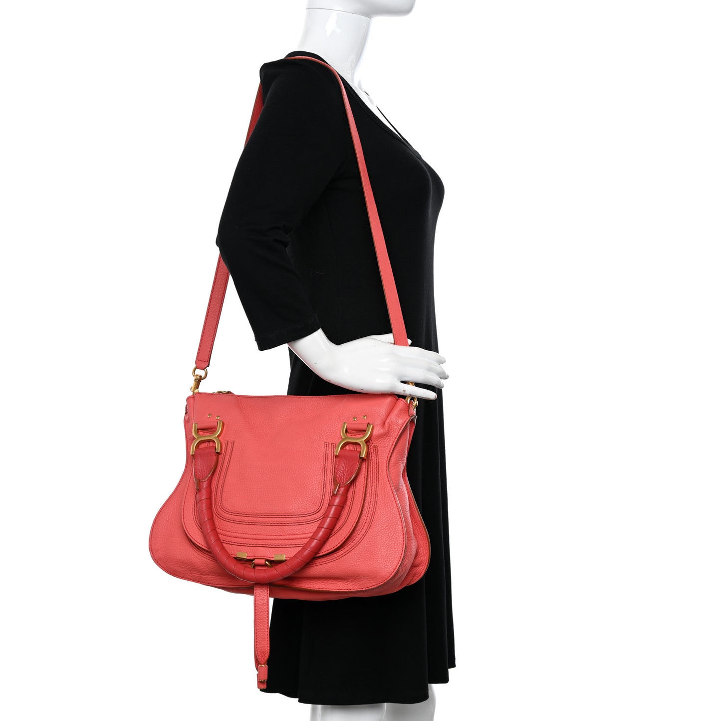 Calfskin Medium Marcie Satchel Pink
