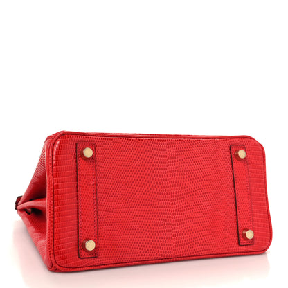 Hermes Lizard Birkin 25 Rouge Moyen 4 of 16