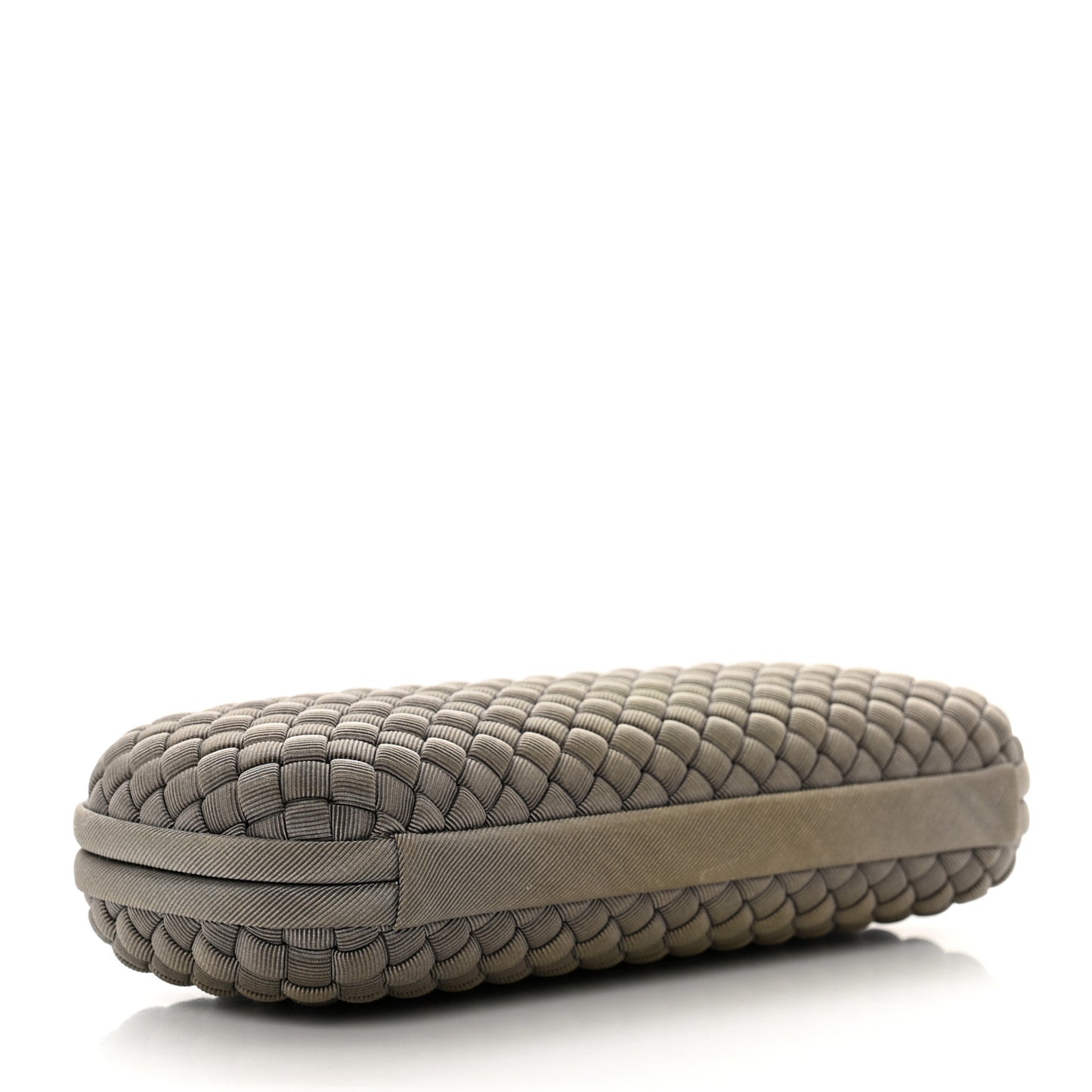 Satin Intreccio Impero Stretch Knot Clutch Taupe