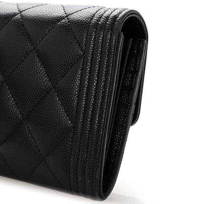 Chanel Caviar Quilted Large Boy Gusset Flap Wallet Black 11 of 12