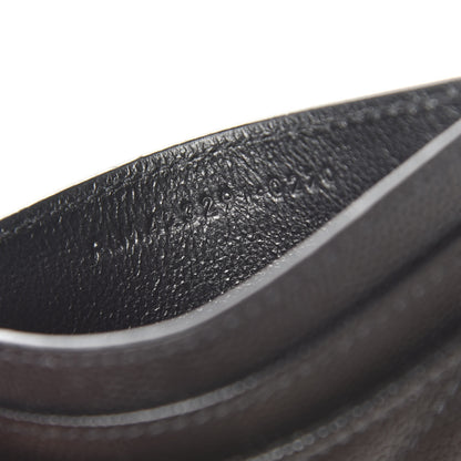 Saint Laurent Grain De Poudre Matelasse Chevron Monogram Credit Card Case Black 7 of 9