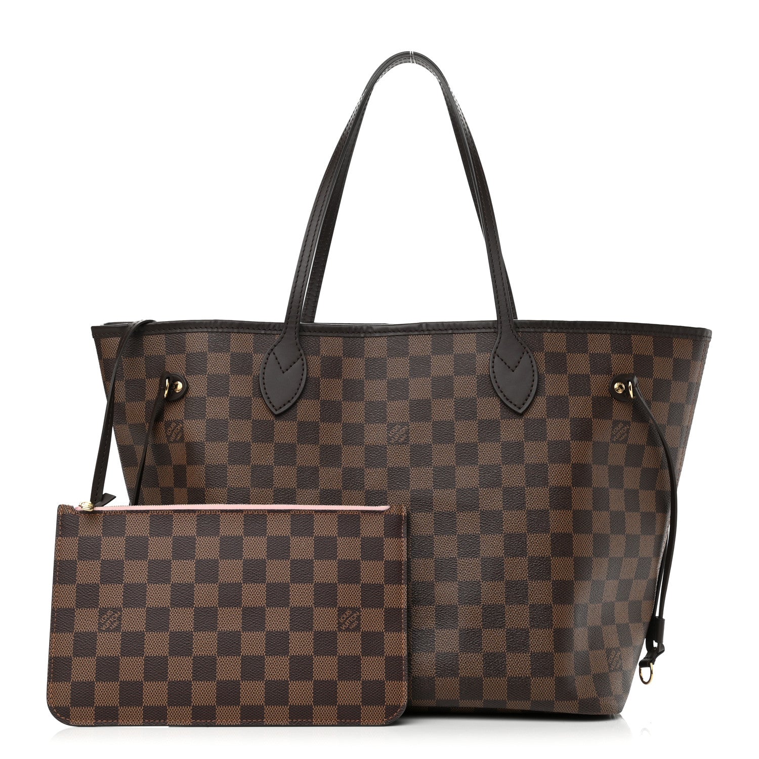 Louis Vuitton Damier Ebene Neo Neverfull MM Rose Ballerine 1 of 13