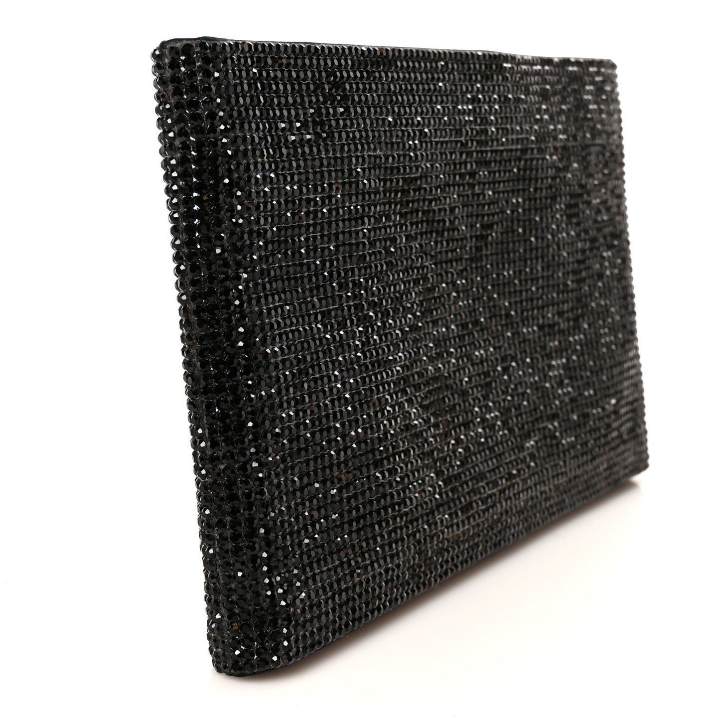 Satin Crystal Oui Oui Pouch Silver Jet Multicolor