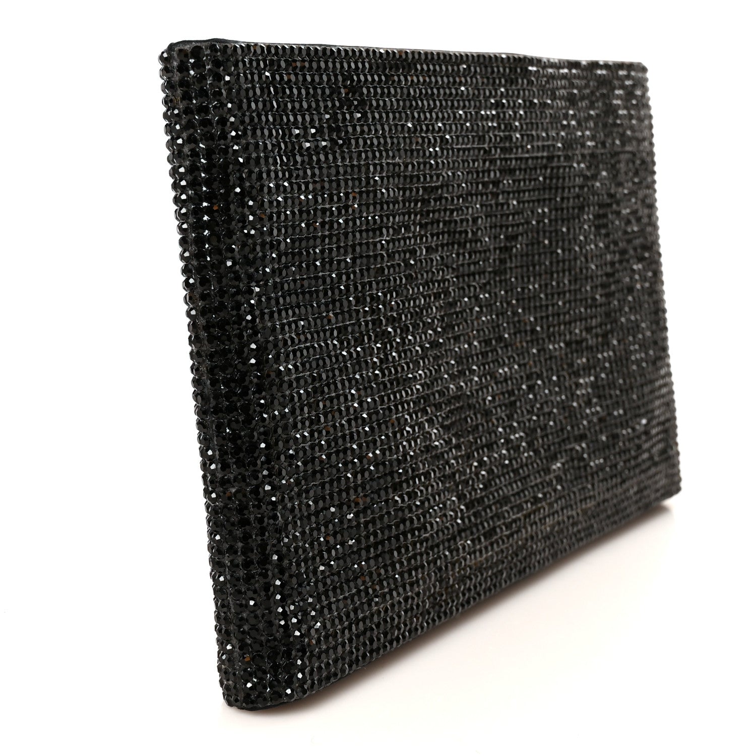 Judith Leiber Satin Crystal Oui Oui Pouch Silver Jet Multicolor 3 of 9