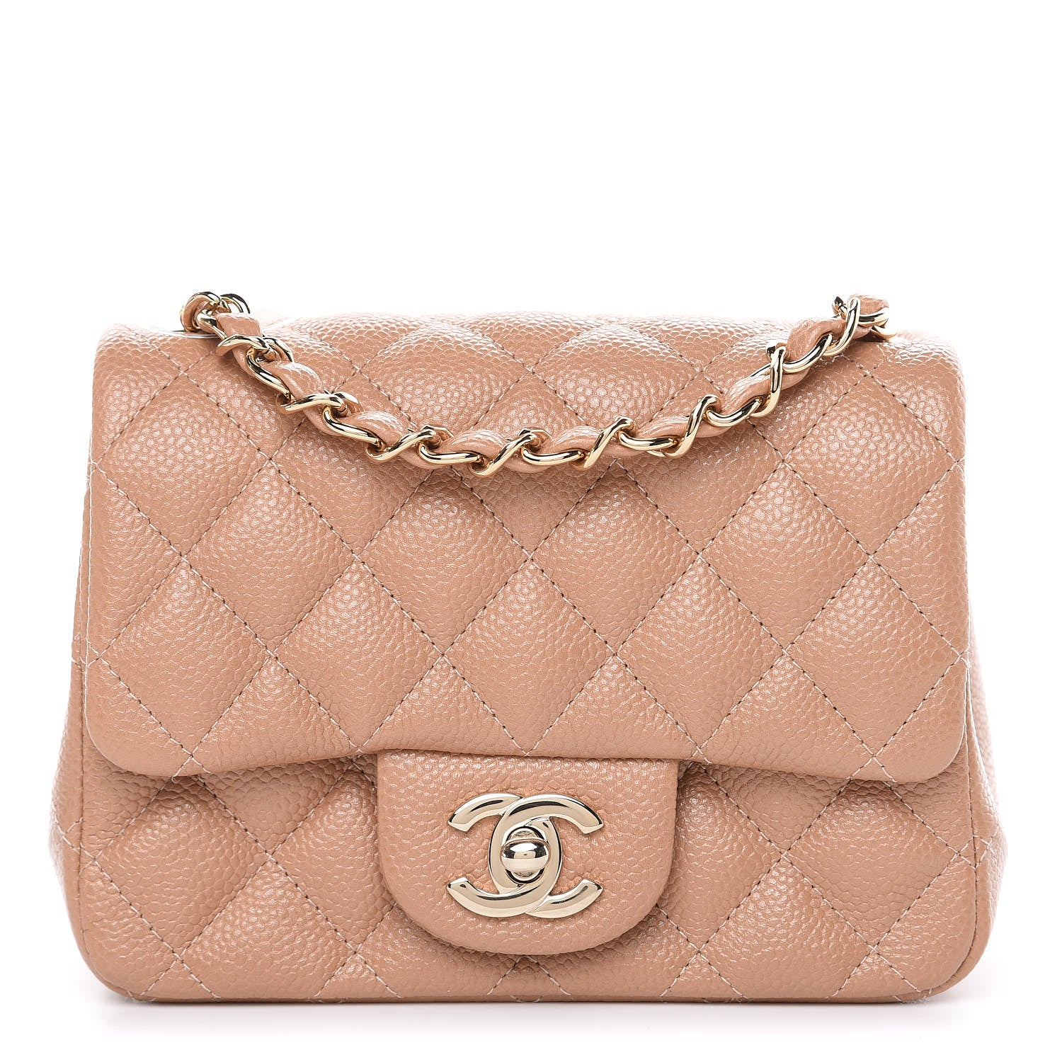 Chanel Caviar Quilted Mini Square Flap Beige 1 of 10