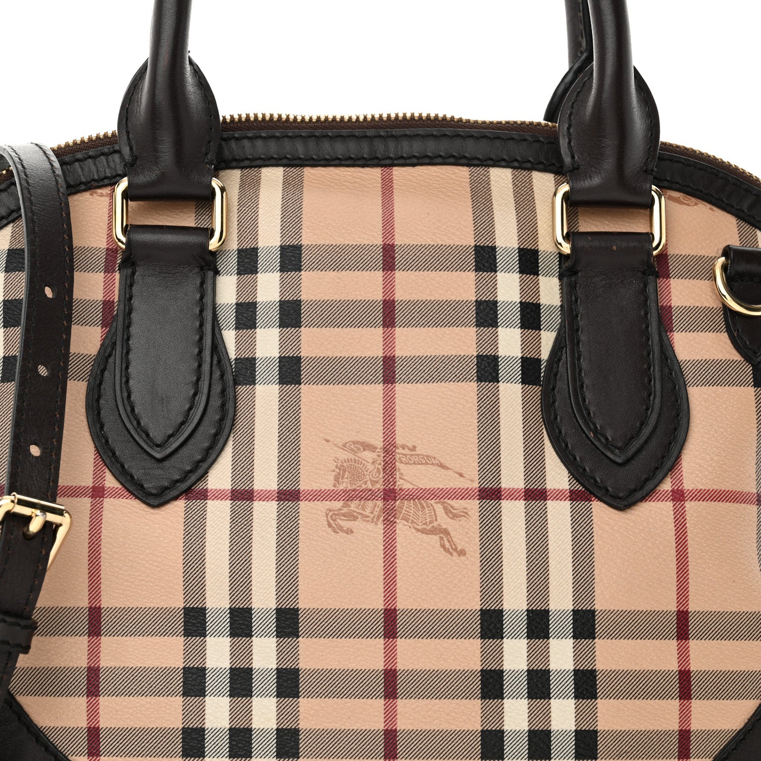 Burberry Haymarket Check Small Orchard Bowling Bag Chocolate 8 of 15
