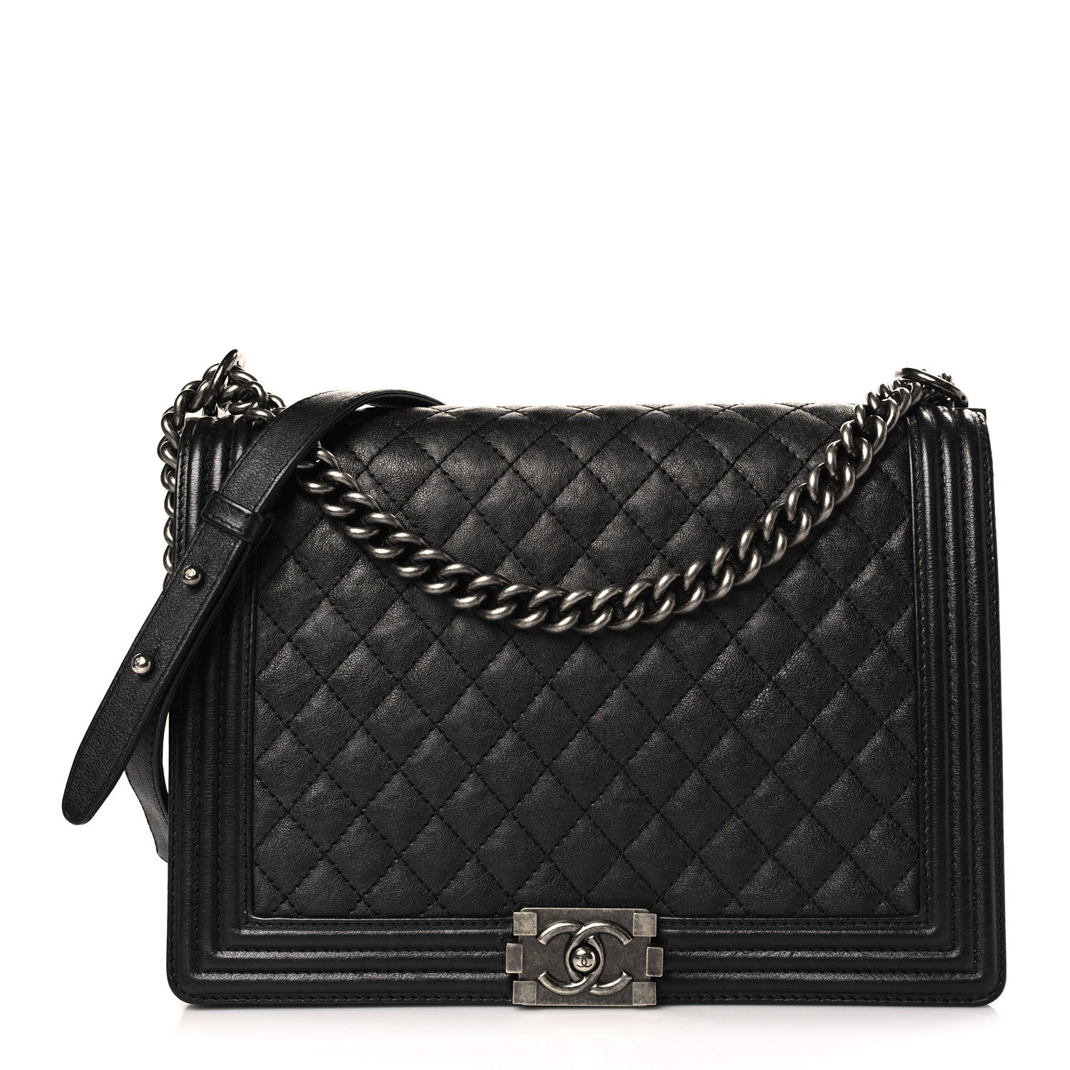 Chanel Calfskin Quilted Large Boy Flap Black 1 of 9