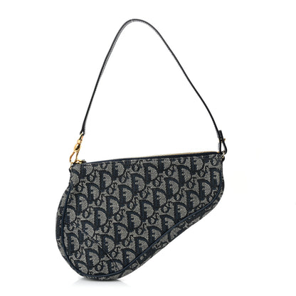 Christian Dior Monogram Mini Saddle Pochette Navy 1 of 10