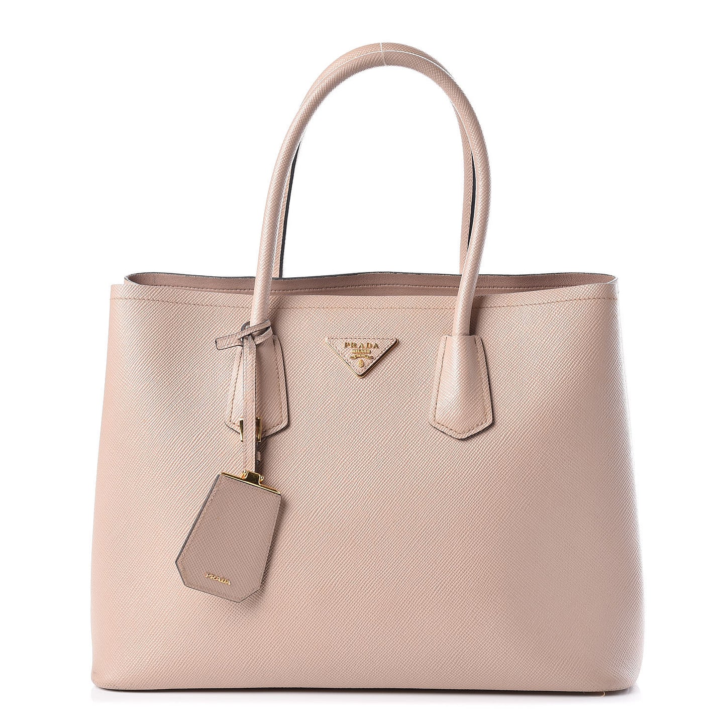 Saffiano Cuir Large Double Bag Cammeo