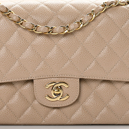 Chanel Caviar Quilted Medium Double Flap Dark Beige 8 of 11