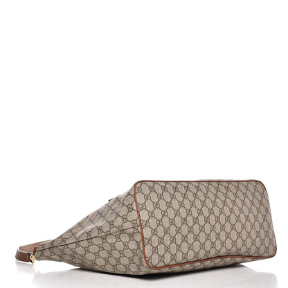 Gucci Soft GG Supreme Monogram Bee Embroidered Medium Crossbody Tote Beige Tuscany 4 of 6
