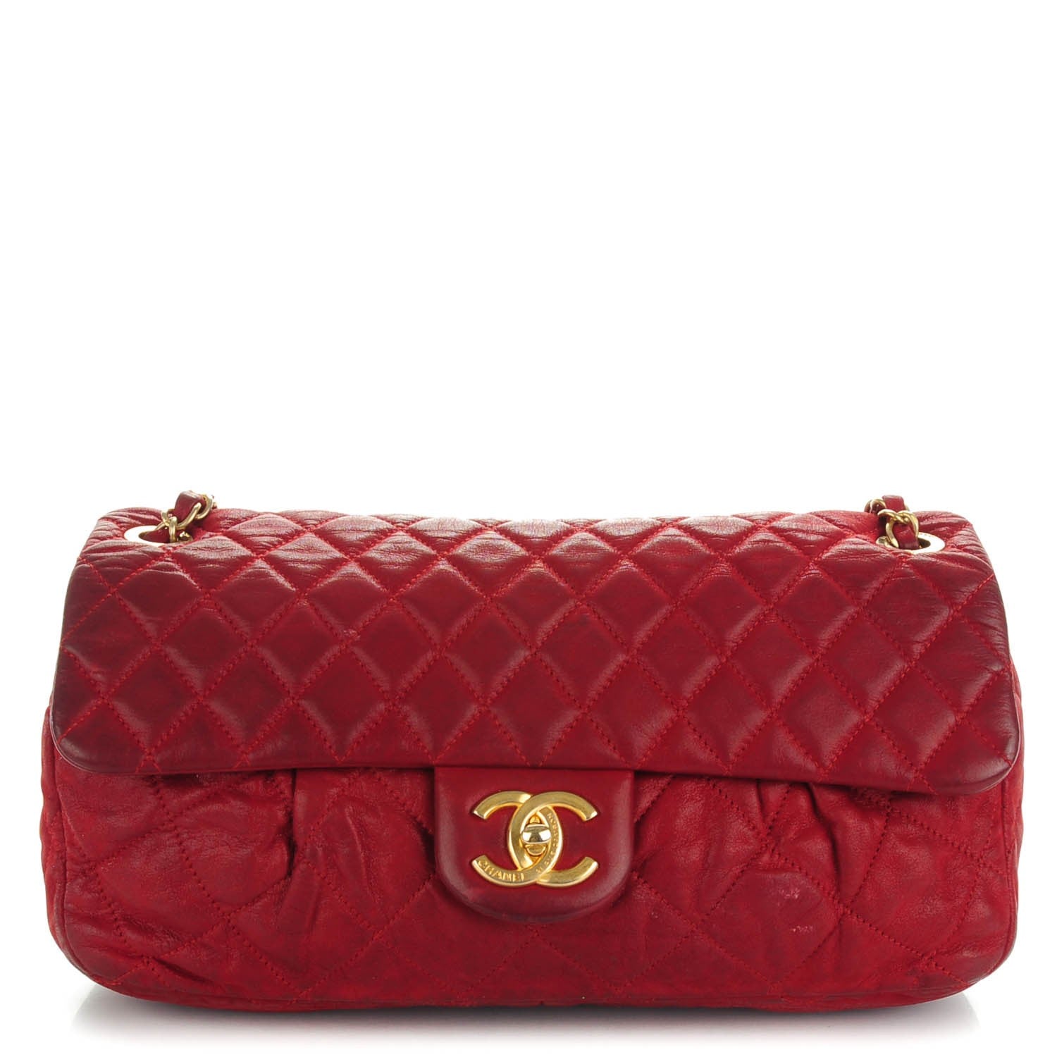 Chanel Iridescent Calfskin Large Chic Quilt Flap Red 1 of 11