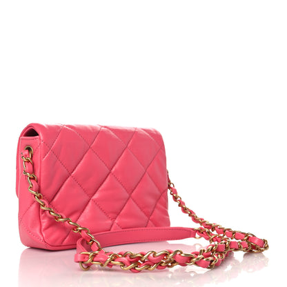 Chanel Lambskin Plexiglass Quilted Coco Love Mini Flap Pink 3 of 9
