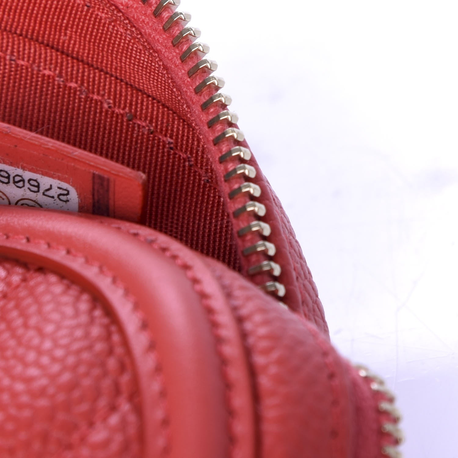 Chanel Caviar Quilted Filigree Zip Around Classic Coin Purse Red 7 of 8