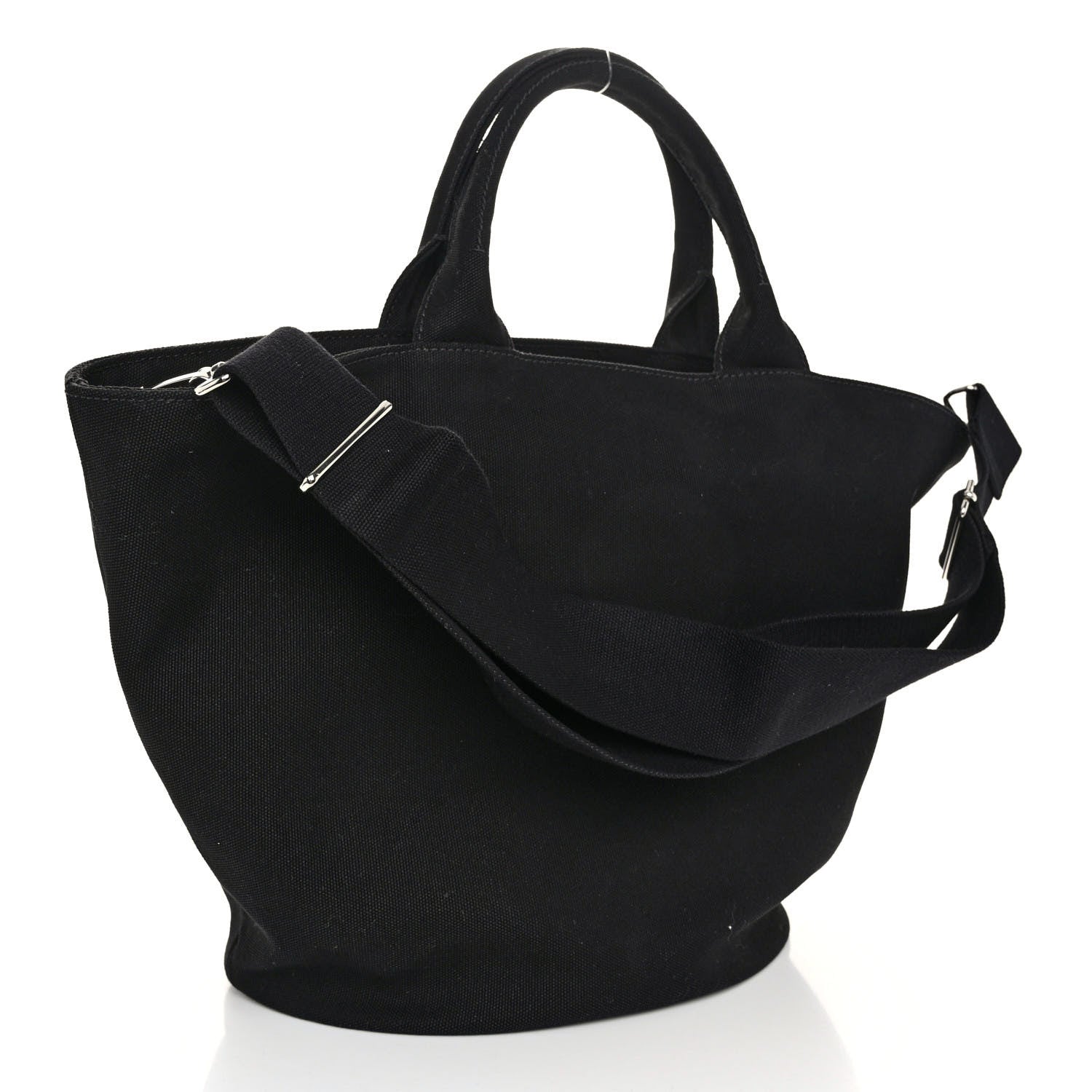 Prada Canapa Small Shopping Tote Black 4 of 11