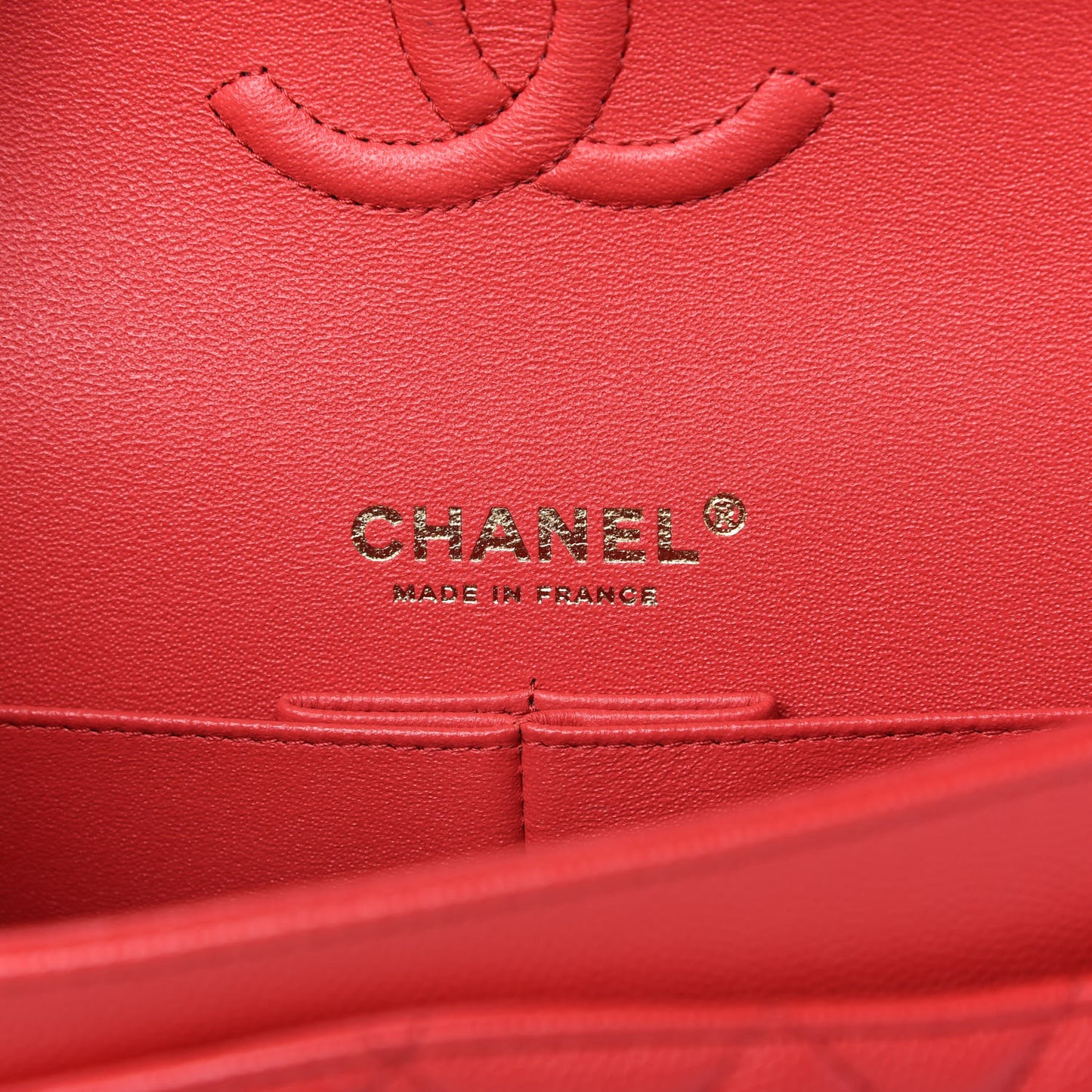Caviar Quilted Small Double Flap Red
