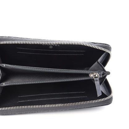 Chanel Metallic Caviar Quilted Medium Maxi CC Zip Around Wallet Black 5 of 9