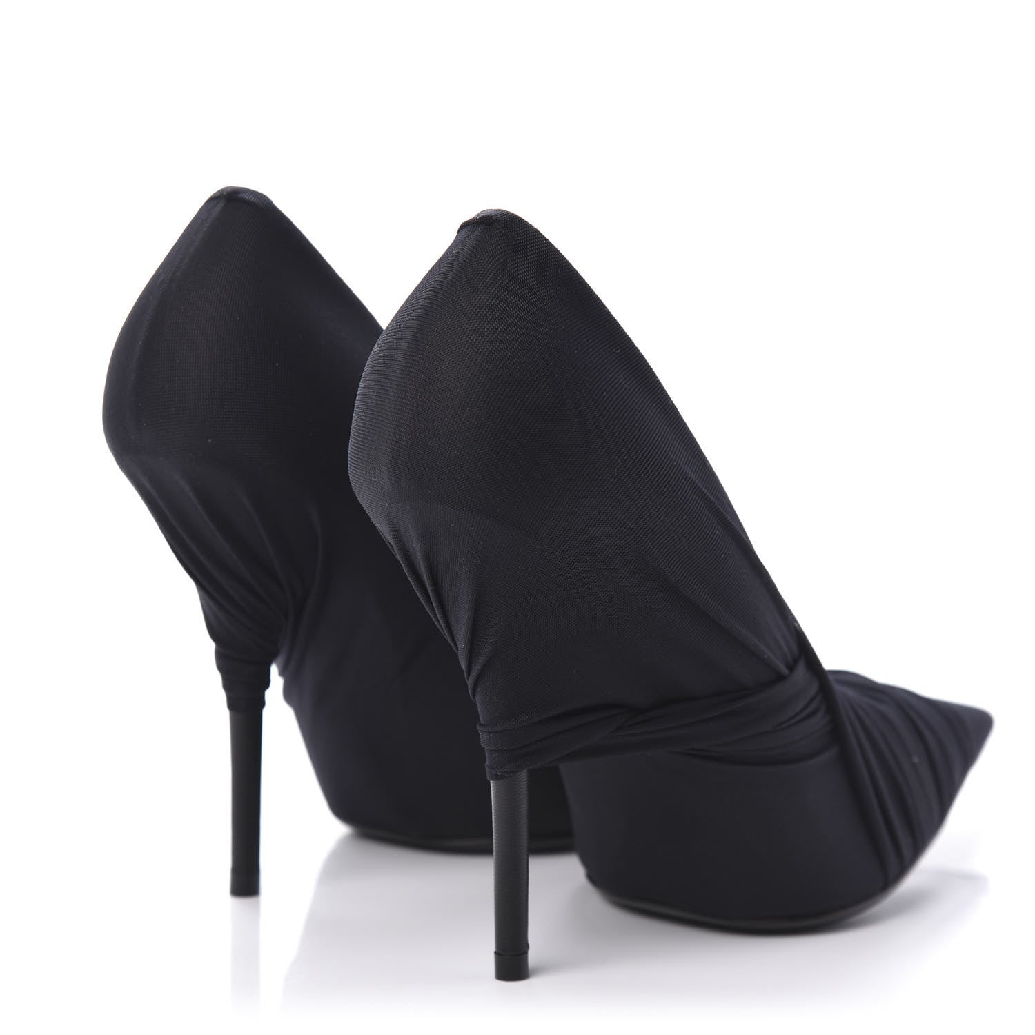 Balenciaga Jersey Crepe Drape Knife Pointed Pumps 38.5 Black 4 of 10