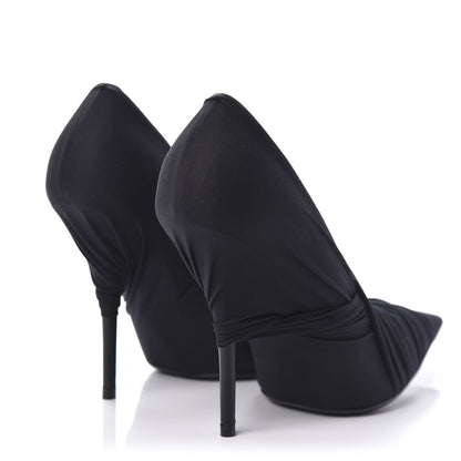 Balenciaga Jersey Crepe Drape Knife Pointed Pumps 38.5 Black 4 of 10