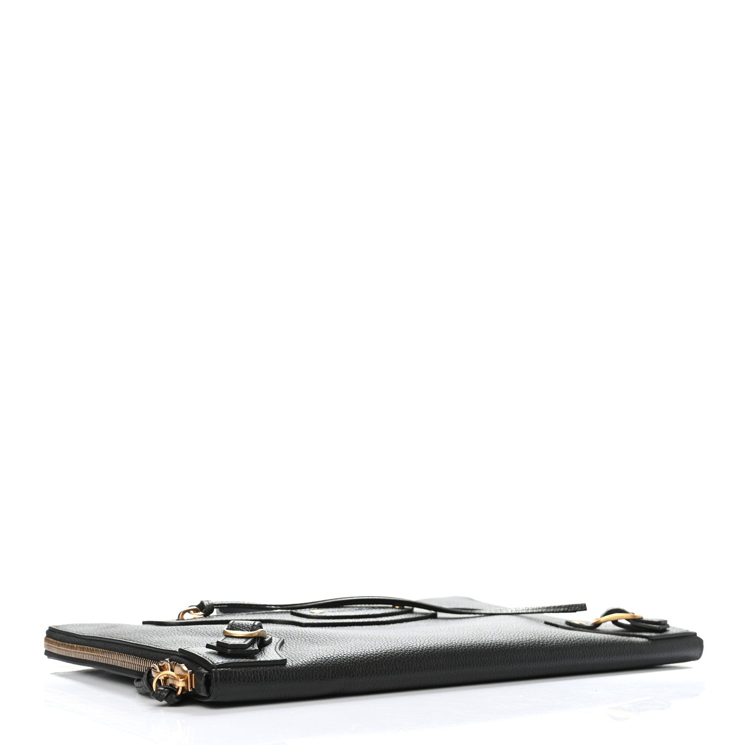 Balenciaga Grained Calfskin Neo Classic Gold Hardware Pouch Black 3 of 5