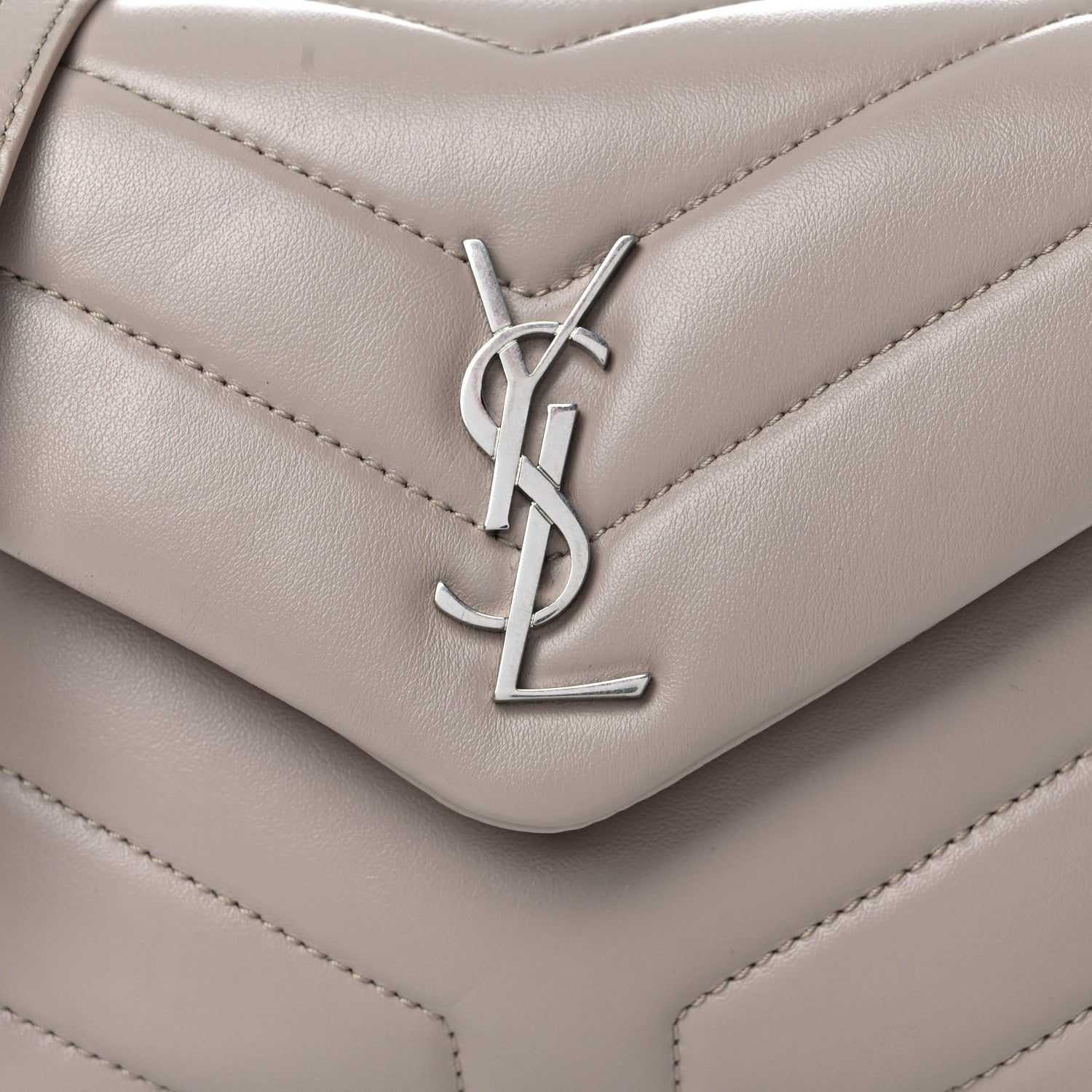 Saint Laurent Calfskin Y Quilted Monogram Toy Loulou Crossbody Bag Light Natural 8 of 11