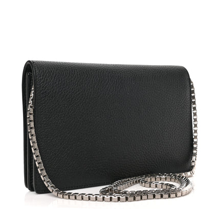 Balenciaga Grained Calfskin Classic Silver Hardware Wallet on Chain Black 3 of 8