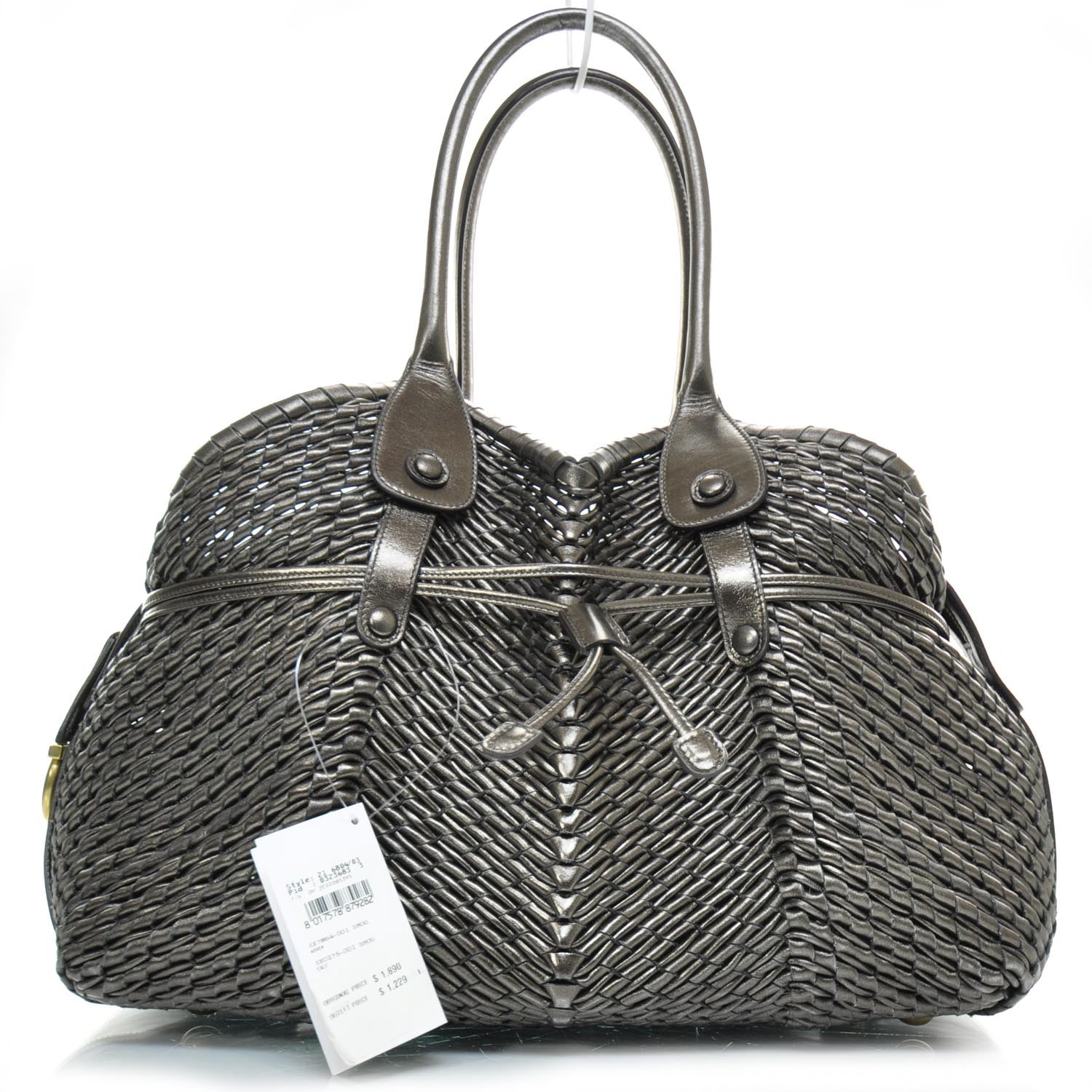 FASHIONPHILE SALVATOREFERRAGAMOLeatherStrawWovenTote 1 of 9