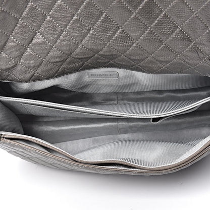 Chanel Metallic Calfskin Quilted XXL Travel Flap Bag Dark Silver 5 of 10
