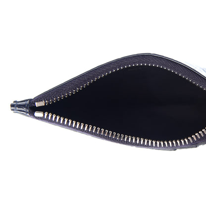 Saint Laurent Calfskin Crocodile Embossed 5 Fragments Zip Pouch Card Holder Blue Marine 5 of 8