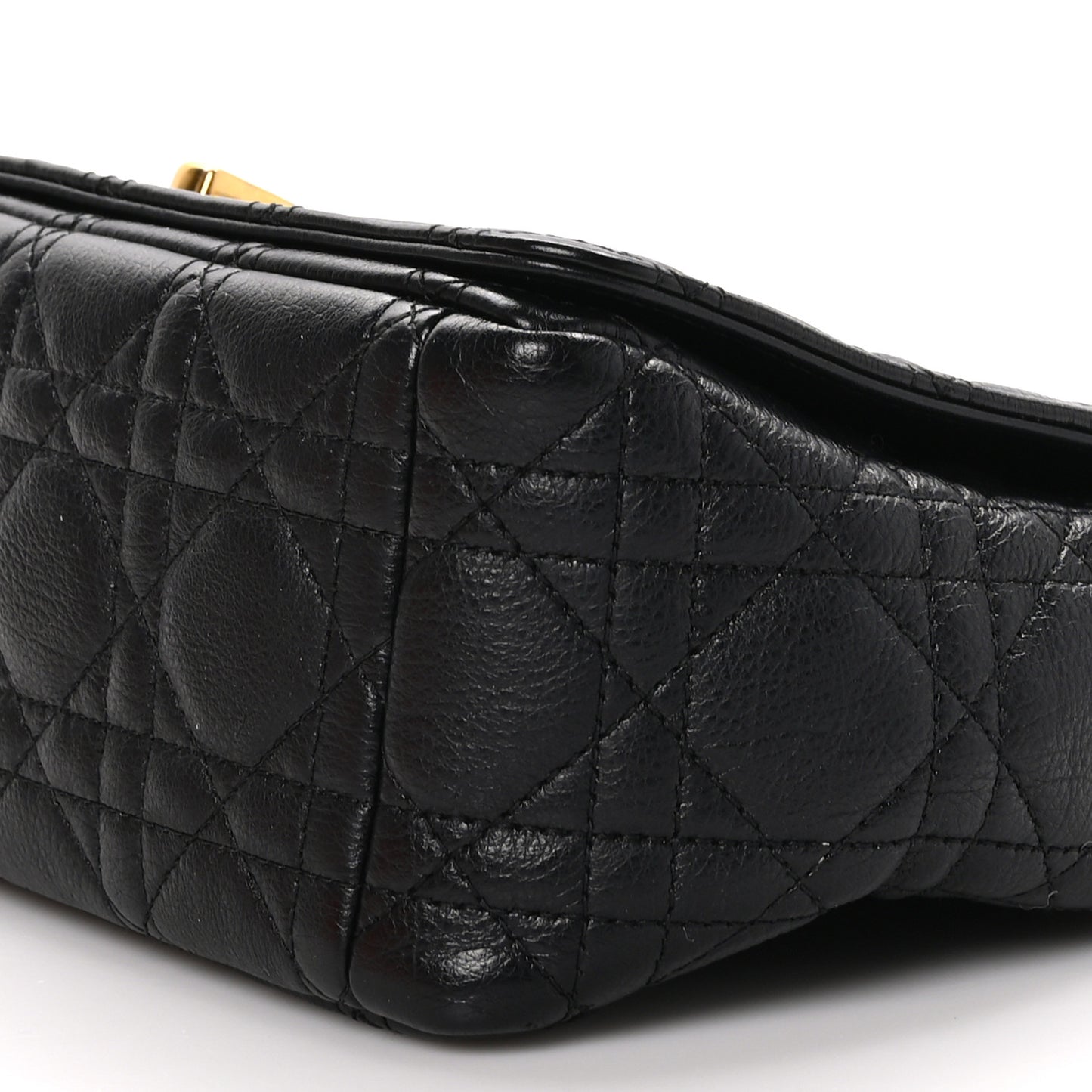 Calfskin Cannage Medium Caro Bag Black