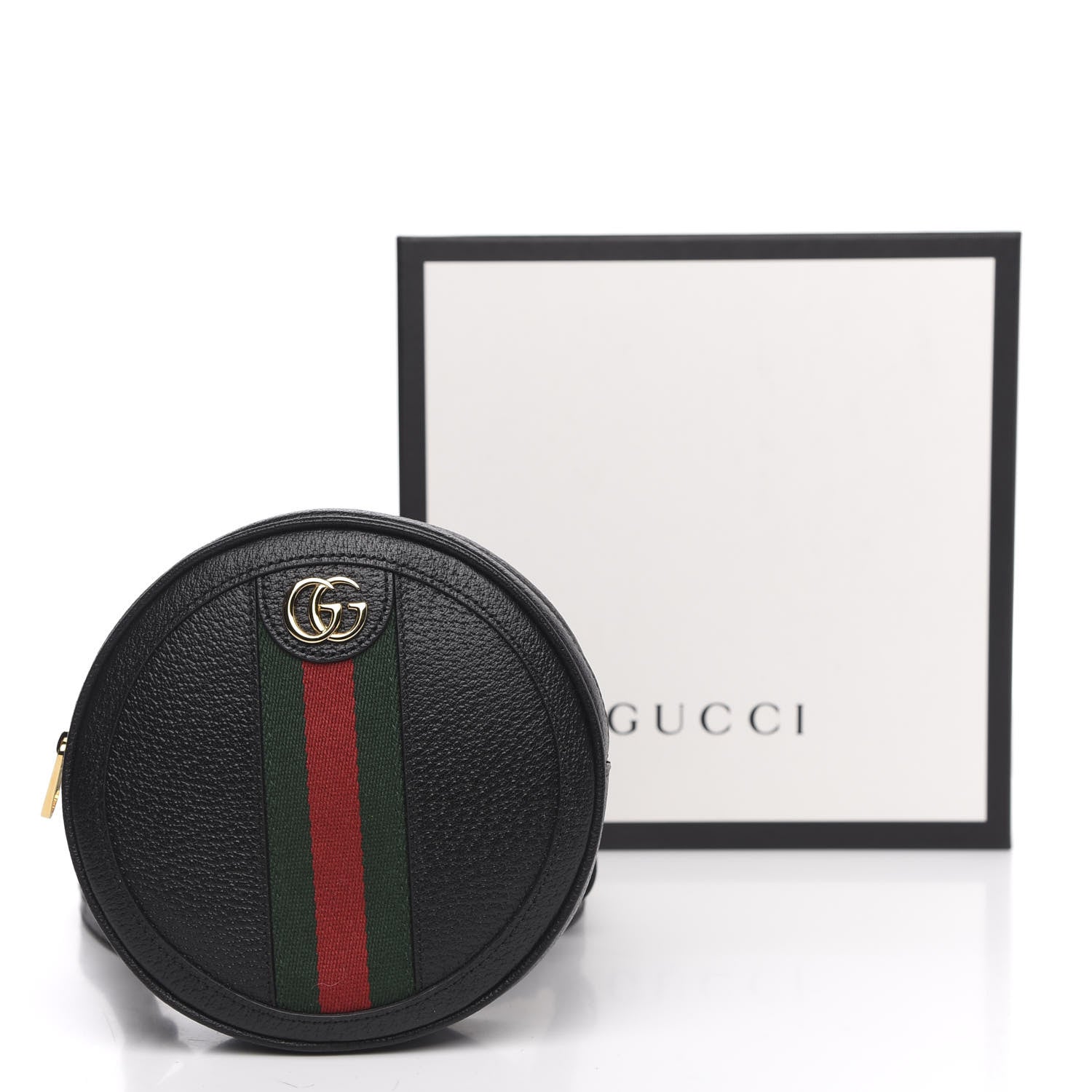 Gucci Grained Calfskin Web Mini Ophidia Round Backpack Black 9 of 9