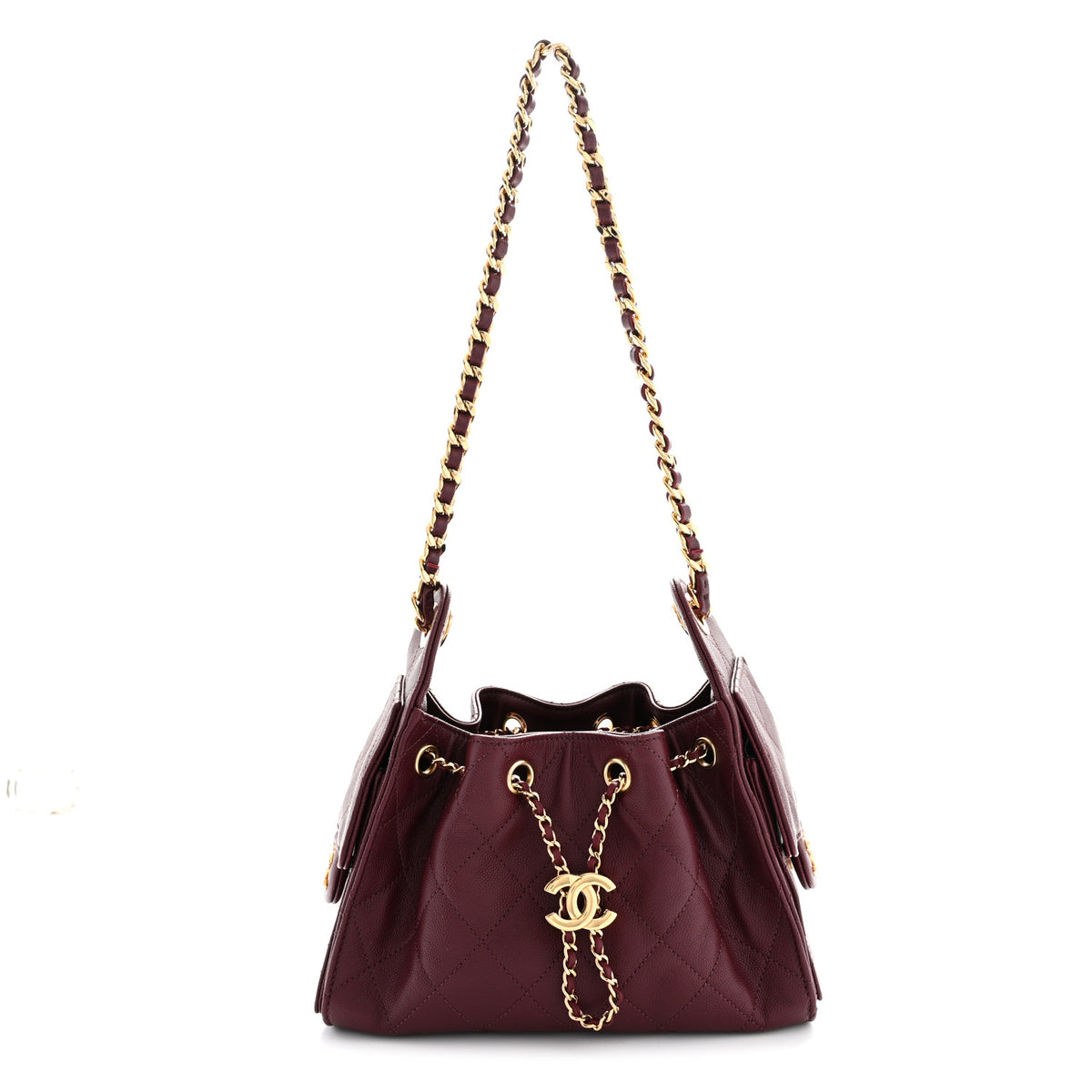 Chanel Caviar Quilted Mini Chanel 25 Handbag Dark Burgundy 1 of 10