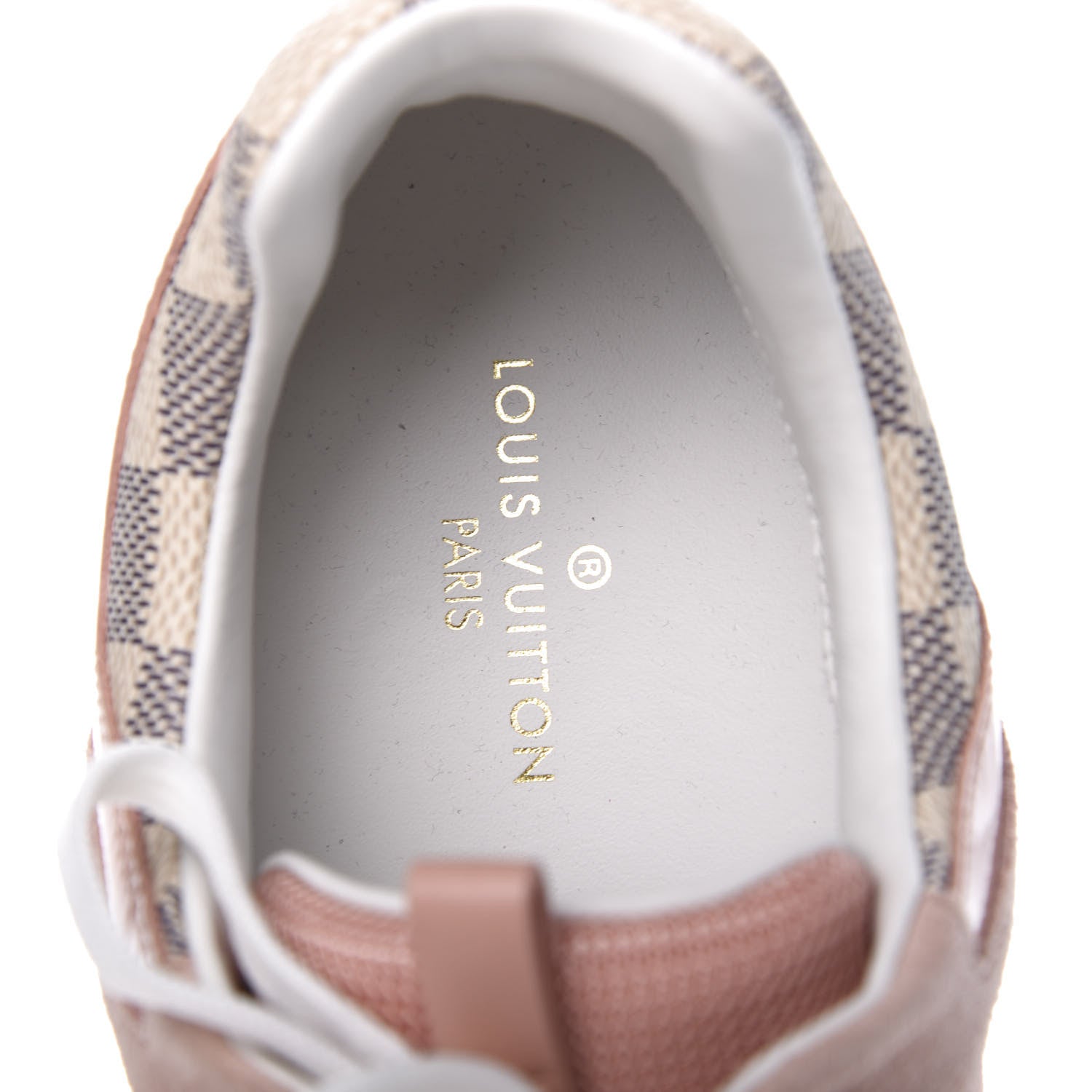 Louis Vuitton Suede Damier Azur Run Away Sneakers 38 Pink 7 of 9