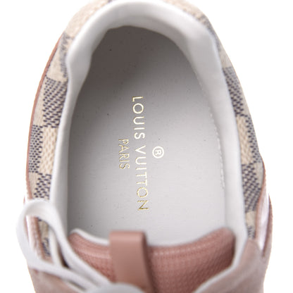 Louis Vuitton Suede Damier Azur Run Away Sneakers 38 Pink 7 of 9