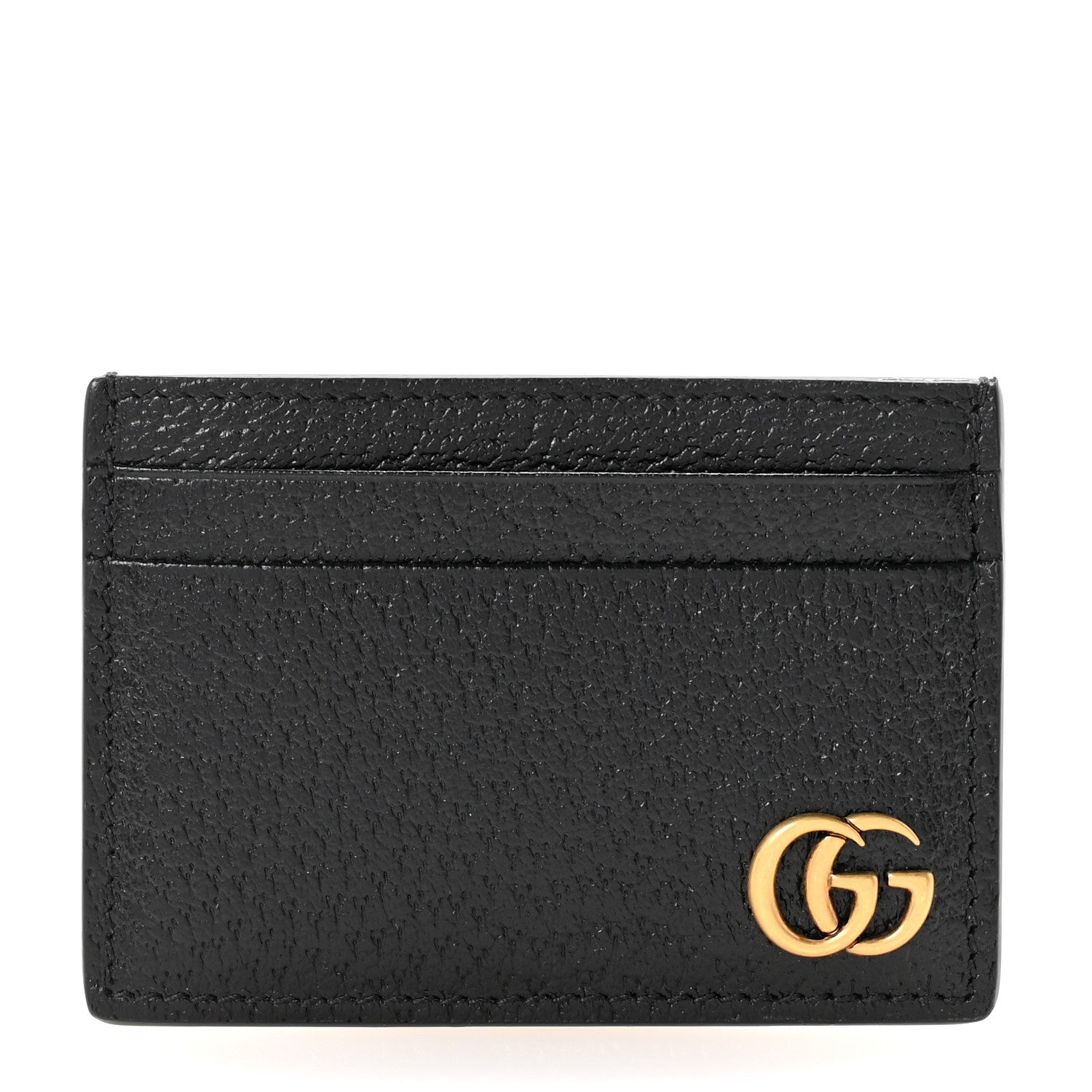 Gucci Calfskin Boar Effect GG Marmont Card Holder Money Clip Black Black 1 of 7