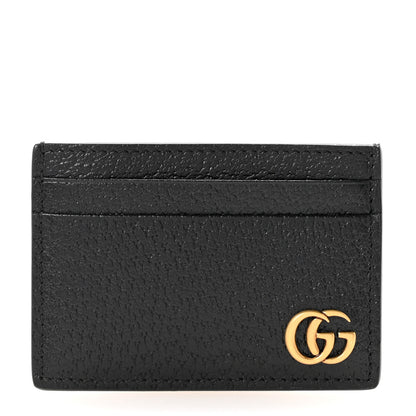 Gucci Calfskin Boar Effect GG Marmont Card Holder Money Clip Black Black 1 of 7
