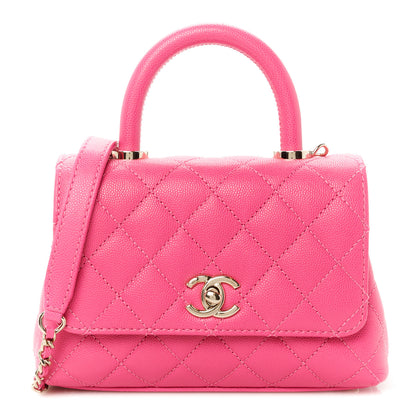 Chanel Caviar Quilted Extra Mini Coco Handle Flap Rose 1 of 12