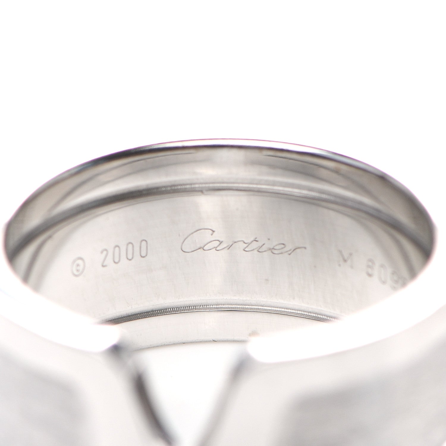 Cartier 18K White Gold 10mm Logo De Cartier Ring 57 8 4 of 4