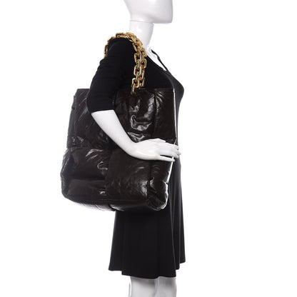 Bottega Veneta Calfskin Maxi Intrecciato Puffy Chain Tote Bag Fondente 2 of 9
