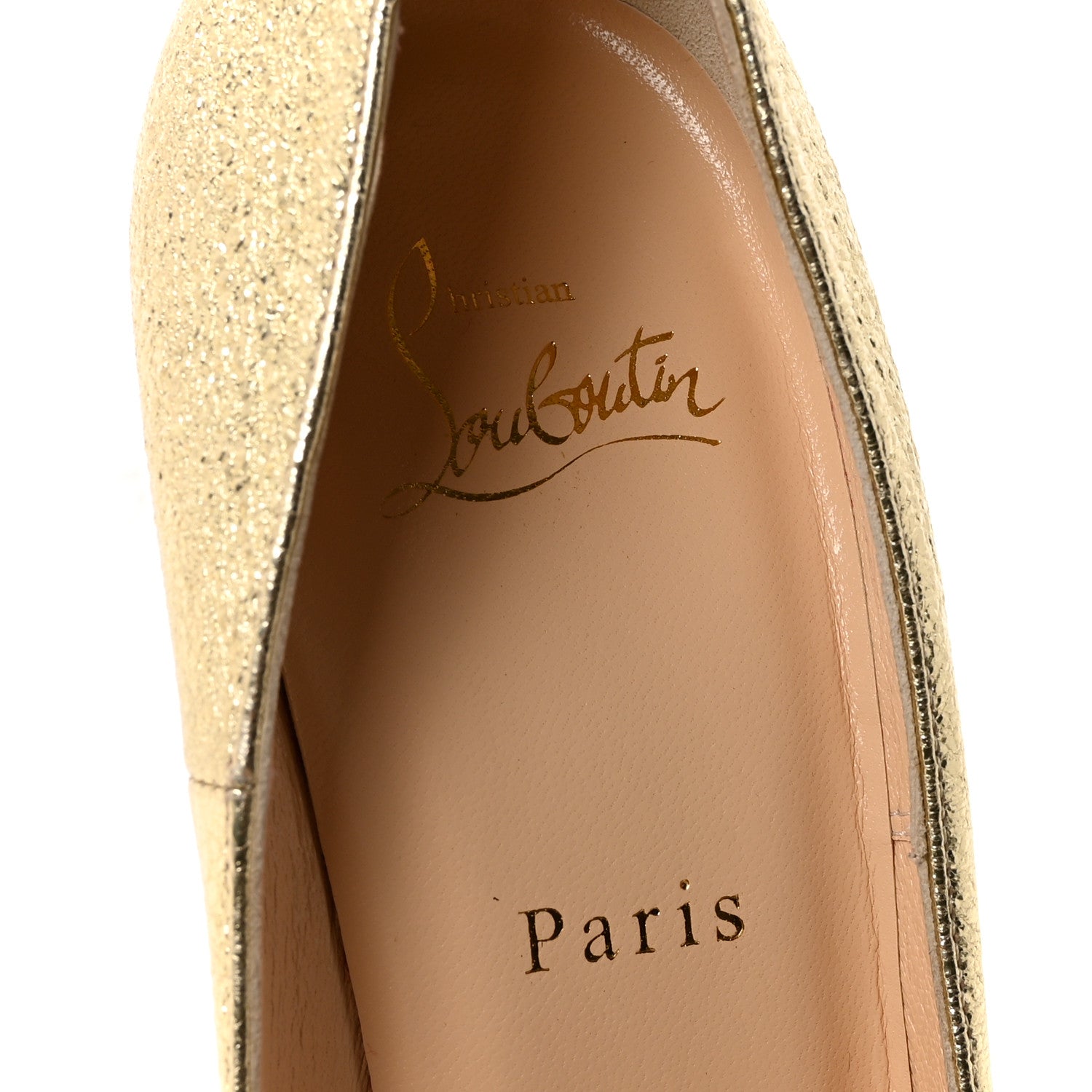 Christian Louboutin Nappa Pepite So Kate 120 Pumps 38.5 Gold 8 of 8