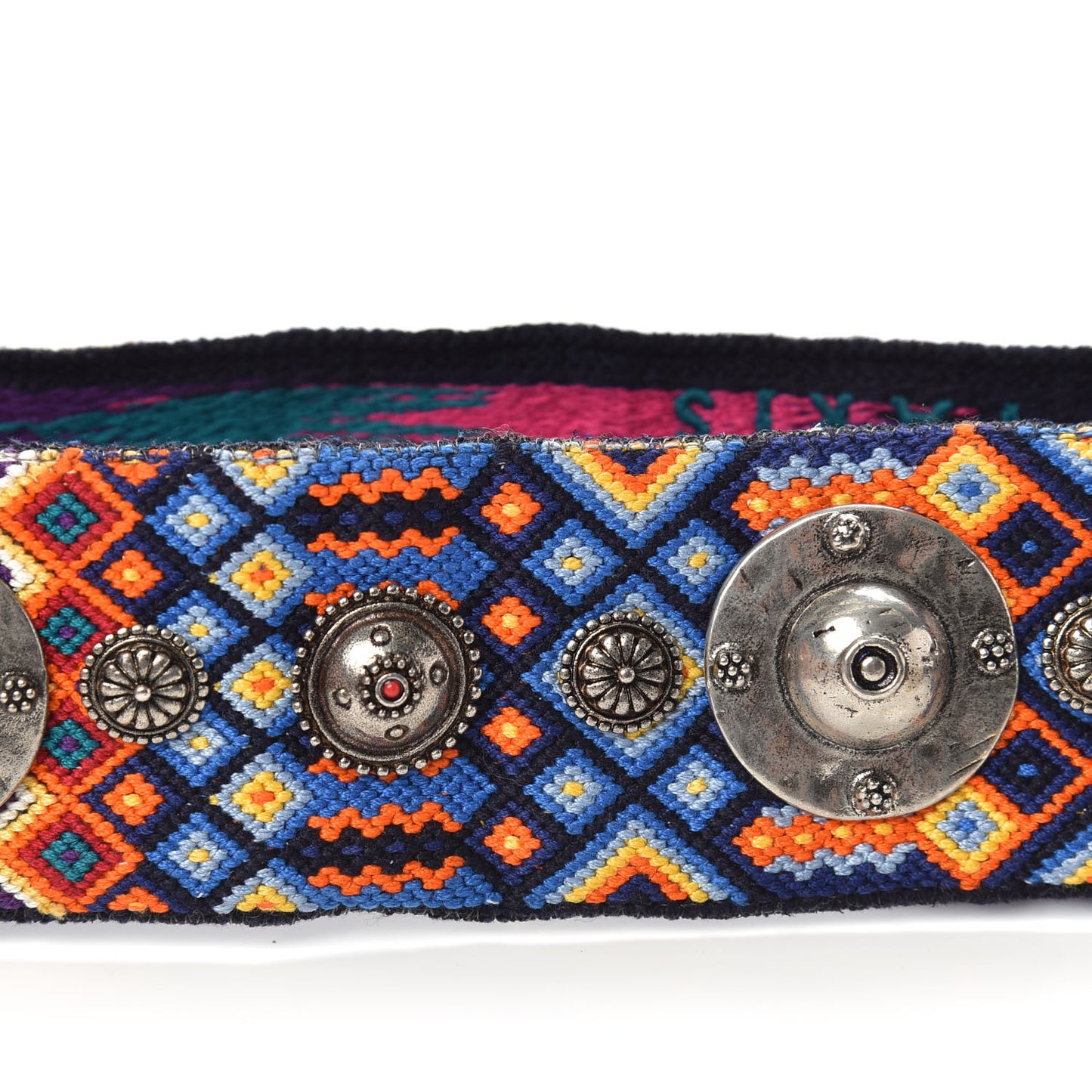 Canvas Embroidered Studded Mexico Shoulder Strap Multicolor