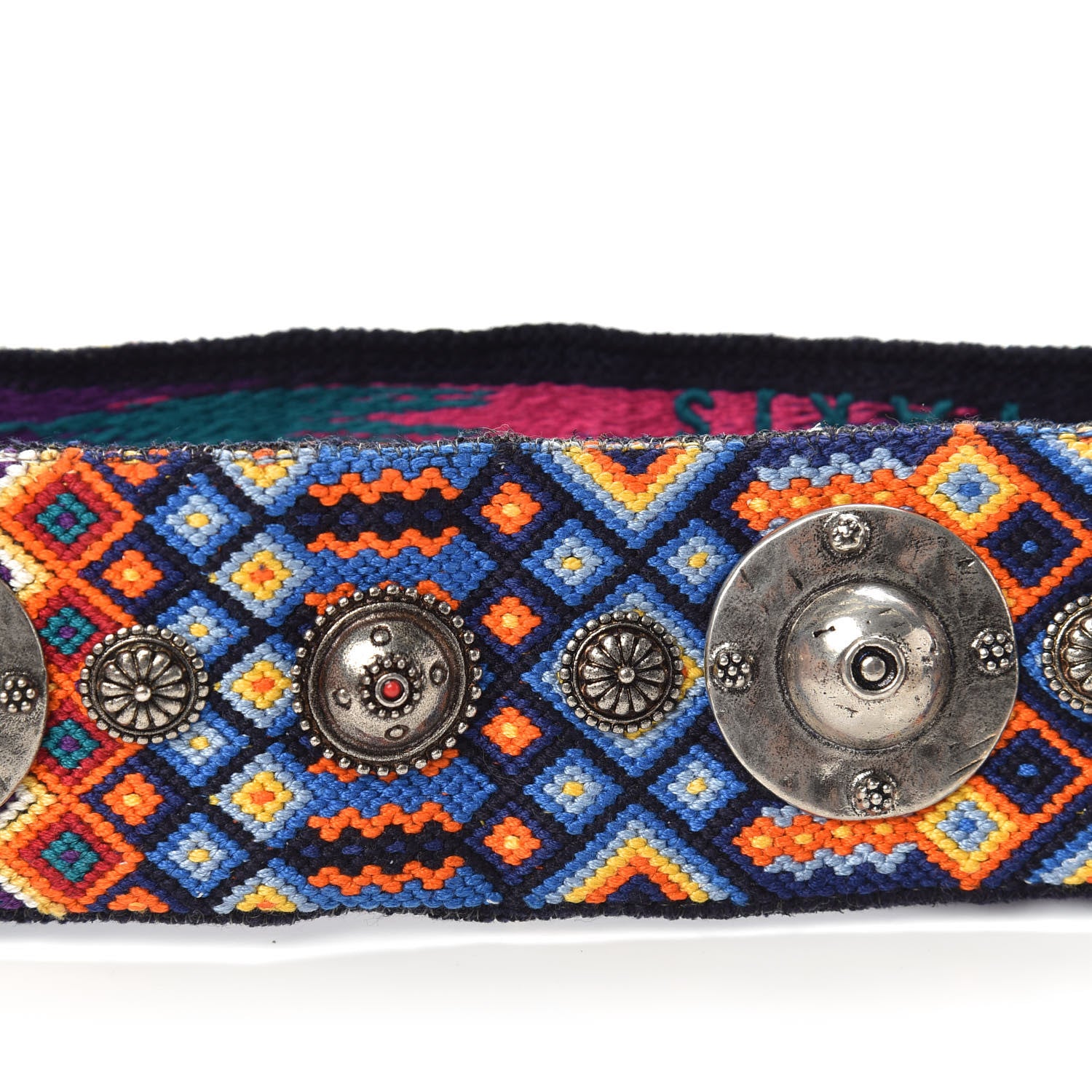 Christian Dior Canvas Embroidered Studded Mexico Shoulder Strap Multicolor 5 of 5
