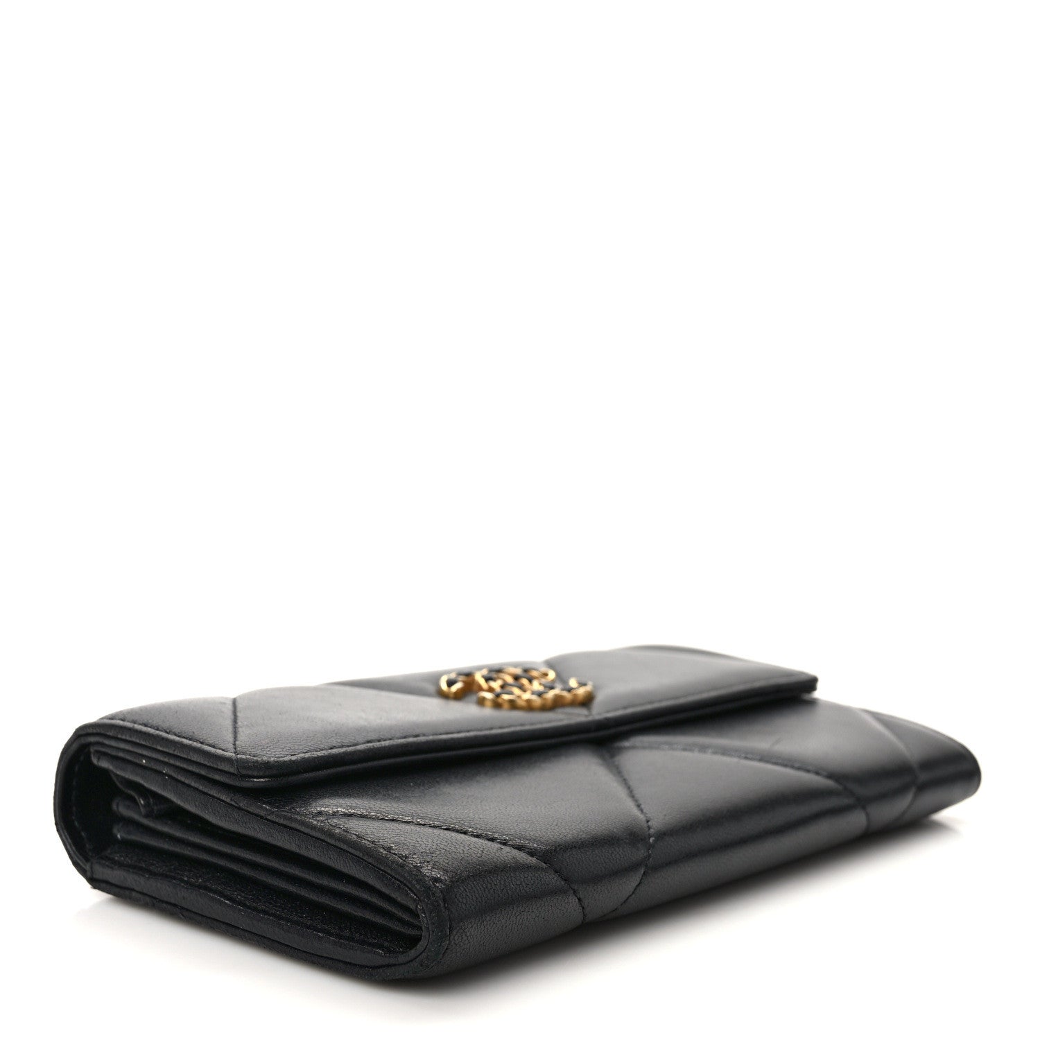 Chanel Lambskin Quilted Chanel 19 Flap Wallet Black 4 of 11