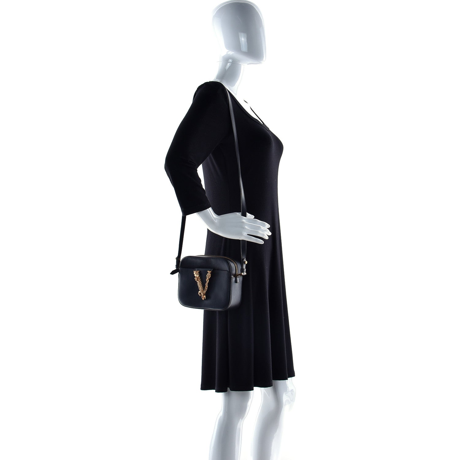 Versace Vitello Virtus Camera Bag Black 2 of 13