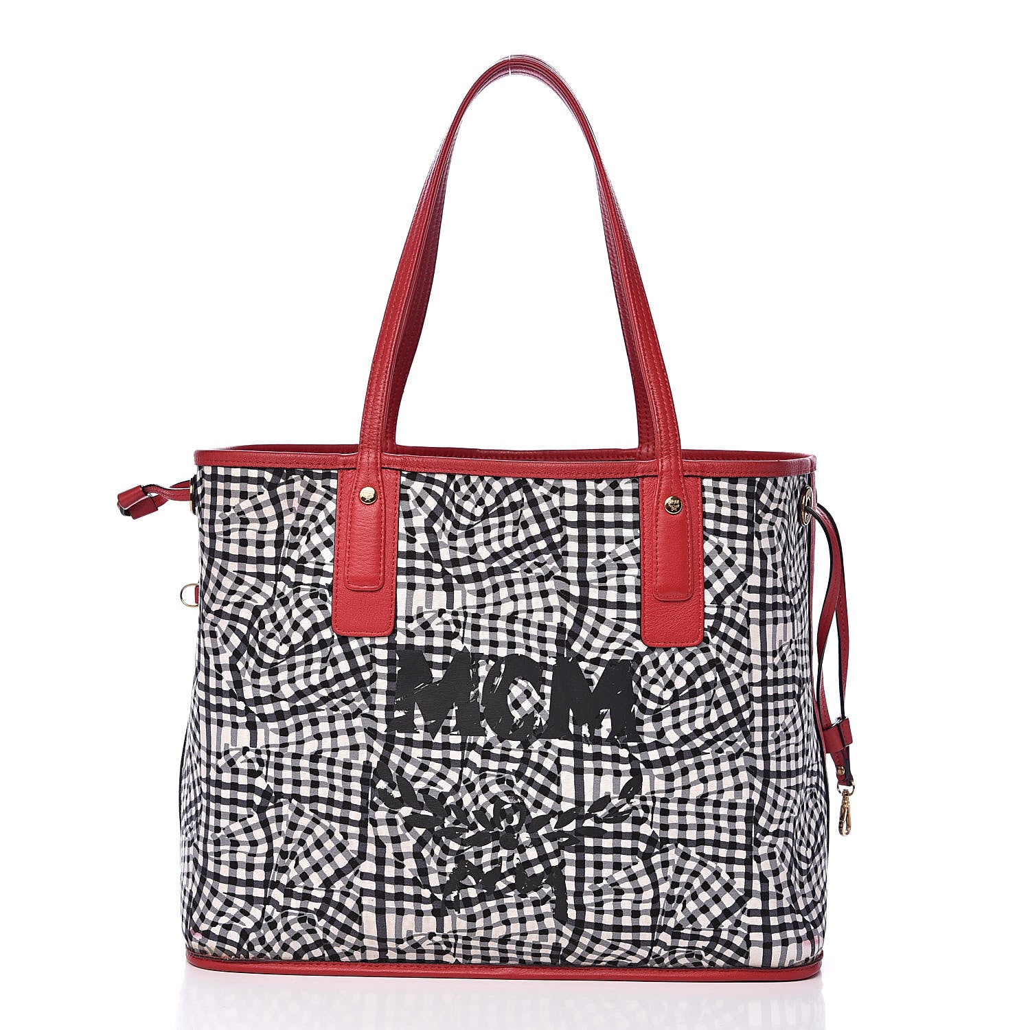 MCM Visetos Medium Liz Reversible Shopper Tote Ruby Red 4 of 20