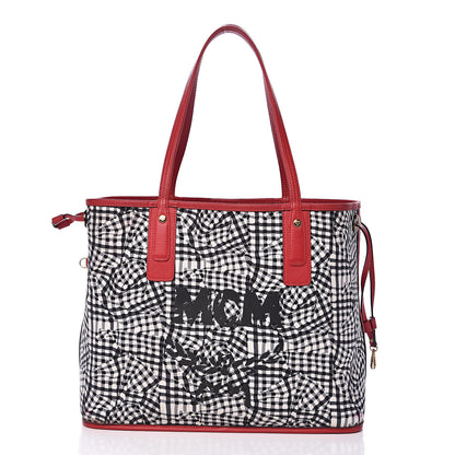 MCM Visetos Medium Liz Reversible Shopper Tote Ruby Red 4 of 20