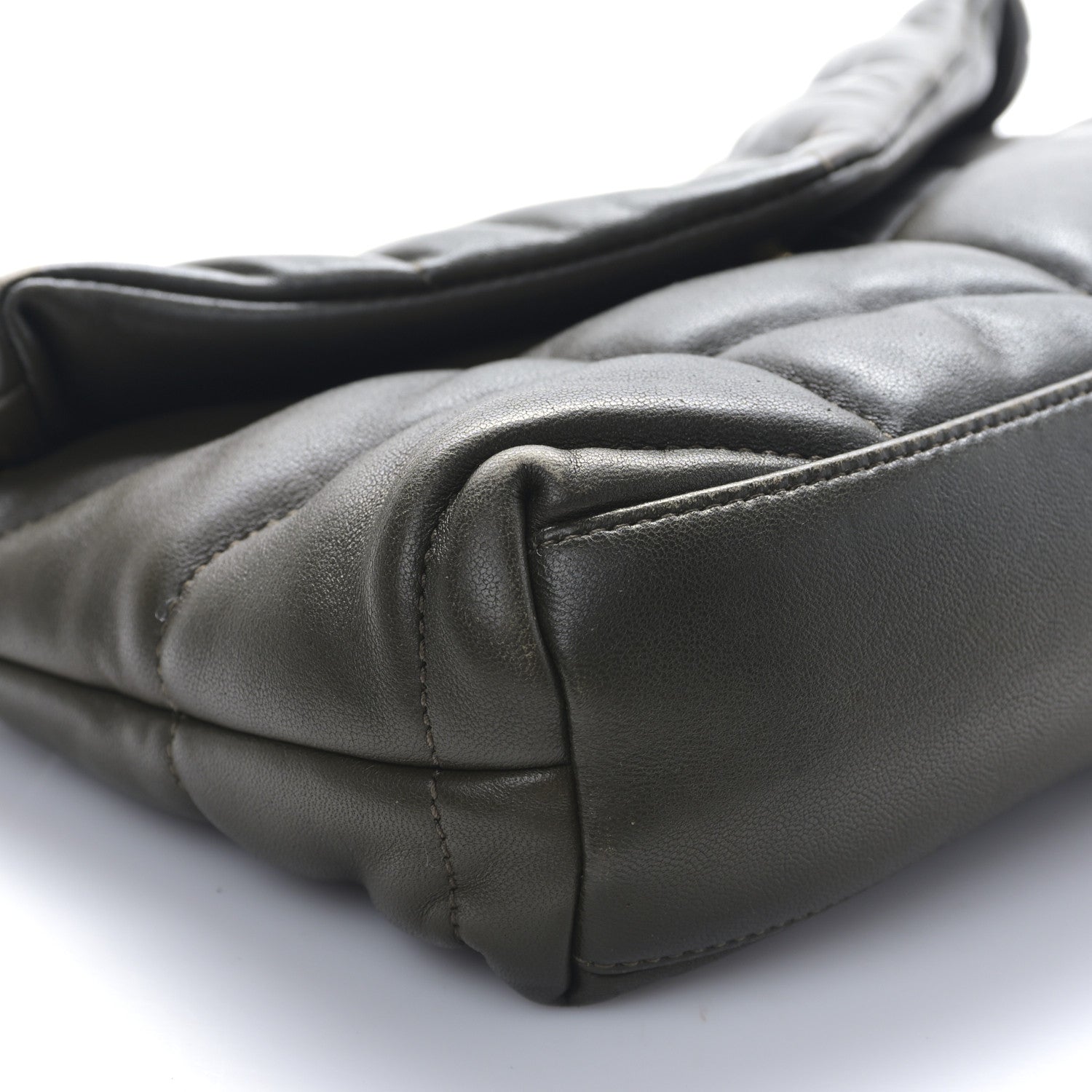 Saint Laurent Lambskin Quilted Toy Loulou Puffer Monogram Chain Satchel Seaweed 7 of 8