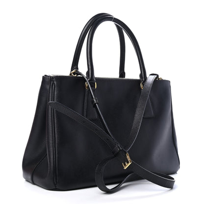 Prada Saffiano Small Galleria Double Zip Tote Black 2 of 4